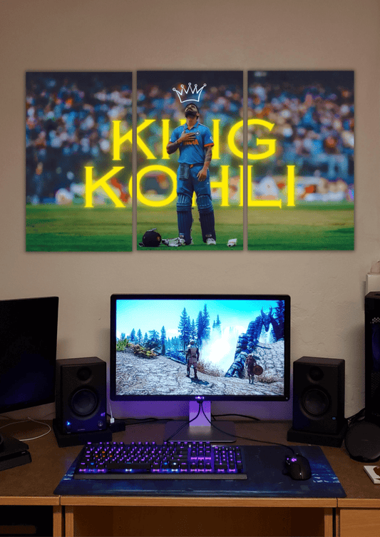Virat Kohli | 18 The King | Split Poster | 3 Piece Set - The Spectrum Stories